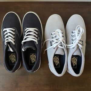 Vans women DualTone Gray and Navy Sneakers used once excellent condition size 7